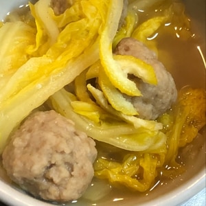 柚子でさっぱり！鶏団子と白菜のあんかけ